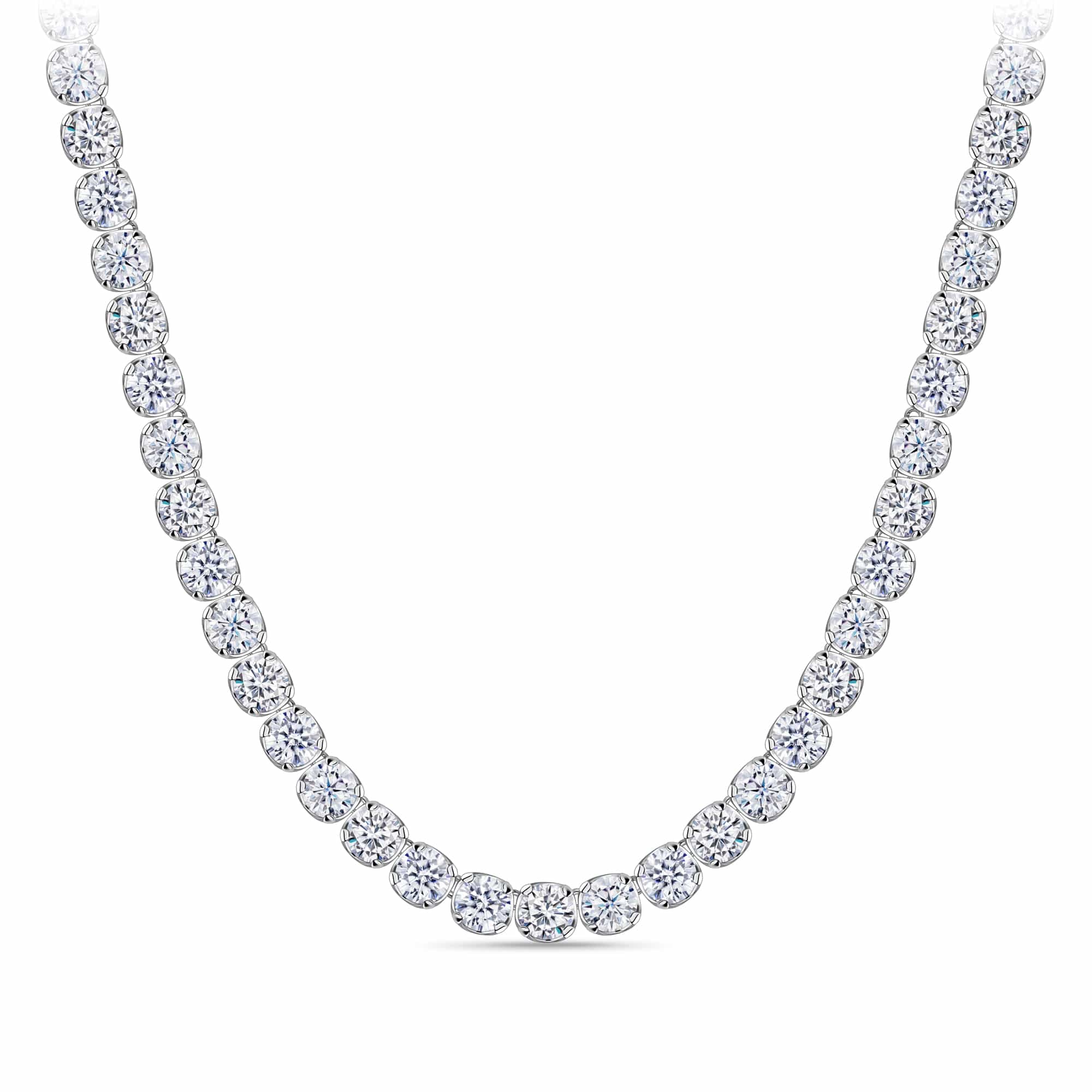 Cubic Zirconia Tennis Necklace in Sterling Silver