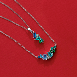 Cubic Zirconia Scattered Pendant in Sterling Silver Rhodium Plate