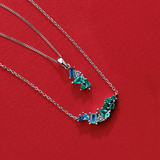 Cubic Zirconia Scattered Necklace in Sterling Silver