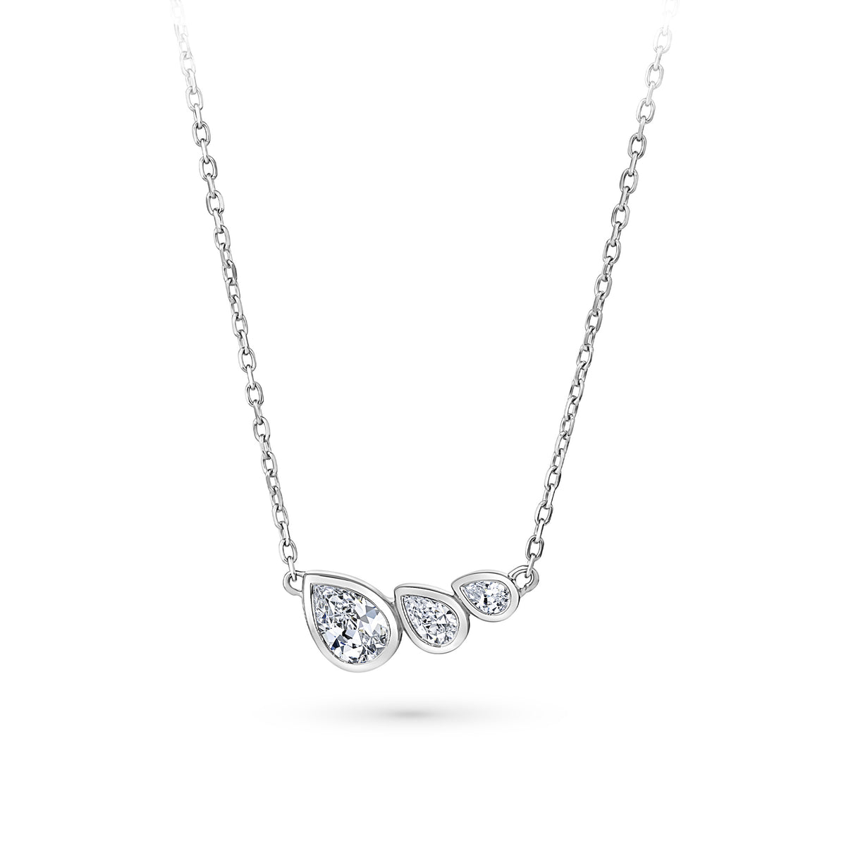 Cubic Zirconia Bezel Pendant in Sterling Silver