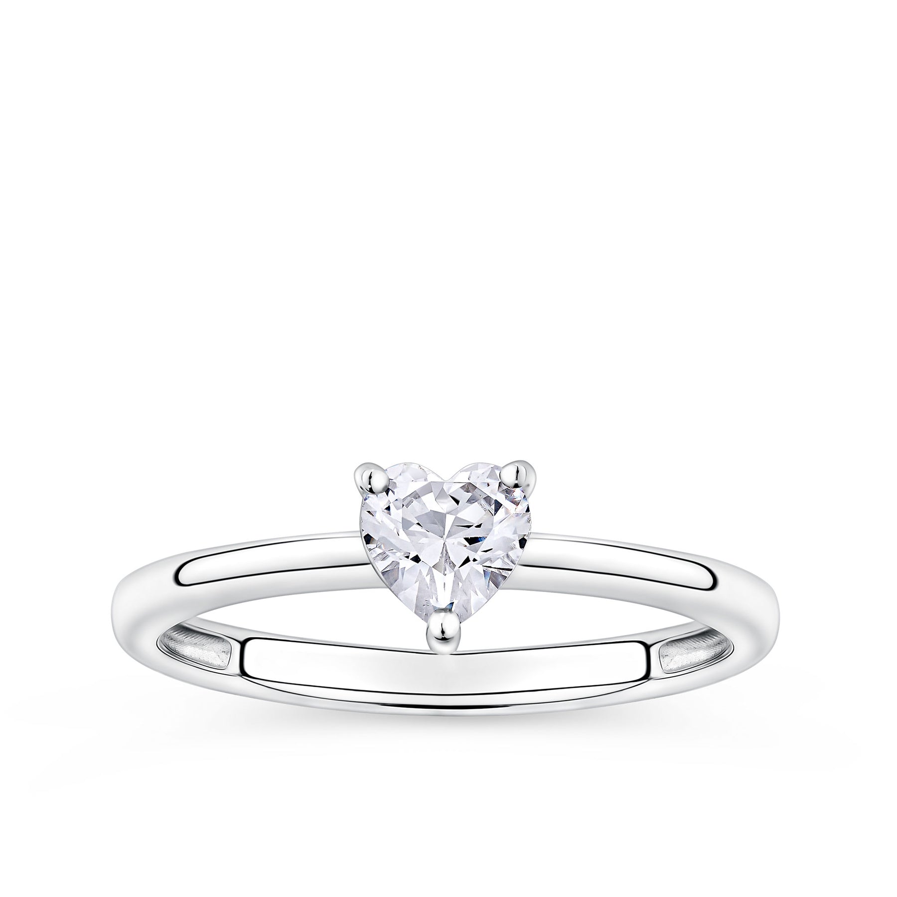 Heart Cubic Zirconia Ring in Sterling Silver