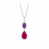 Purple & Red Cubic Zirconia Pendant in Sterling Silver