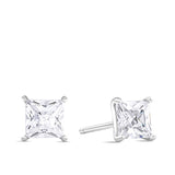 Princess Cut Cubic Zirconia Earrings in Sterling Silver