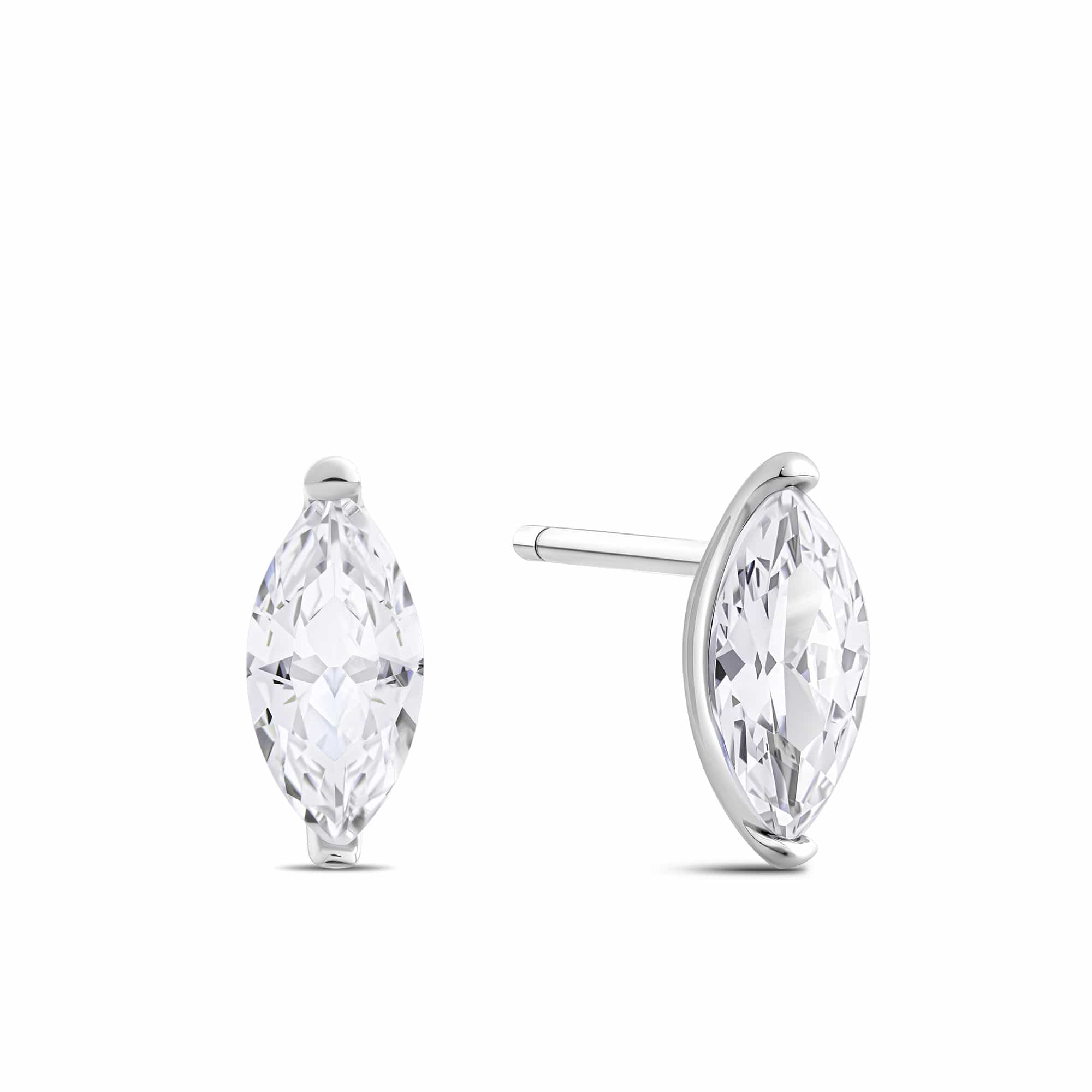 Marquise Cut Cubic Zirconia Earrings in Sterling Silver