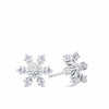 Cubic Zirconia Snowflake Stud Earrings in Sterling Silver