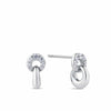 Cubic Zirconia Interlocking Circle Drop Earrings in Sterling Silver