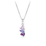 Purple & Pink Cubic Zirconia Scattered Pendant in Sterling Silver