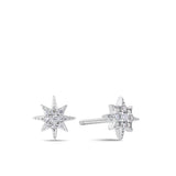 Cubic Zirconia Celestial Star Pendant & Earrings Set in Sterling Silver in Navy Bauble