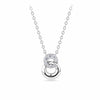 Cubic Zirconia Interlocking Circle Necklace in Sterling Silver