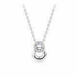 Cubic Zirconia Interlocking Circle Necklace in Sterling Silver