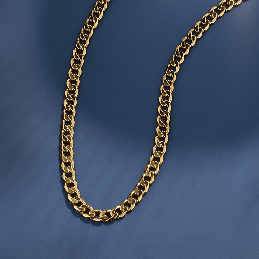 55cm Curb Pattern Solid Chain in 9ct Yellow Gold