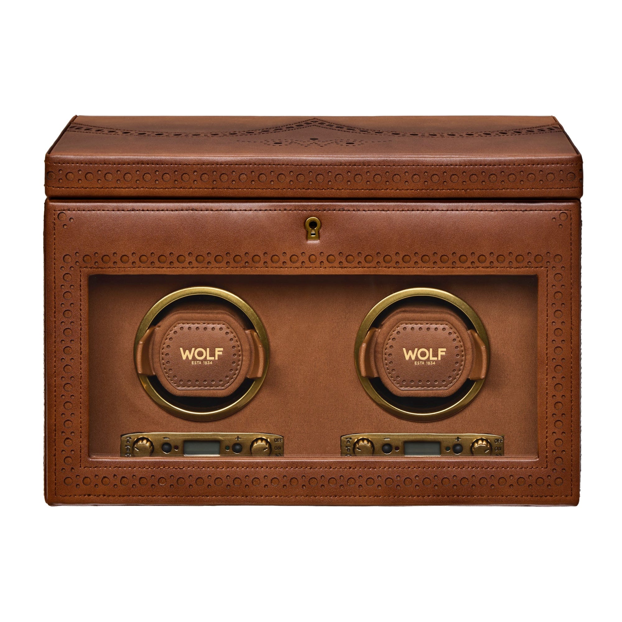 WOLF Brogue Double Watch Winder With Storage | Wallace Bishop