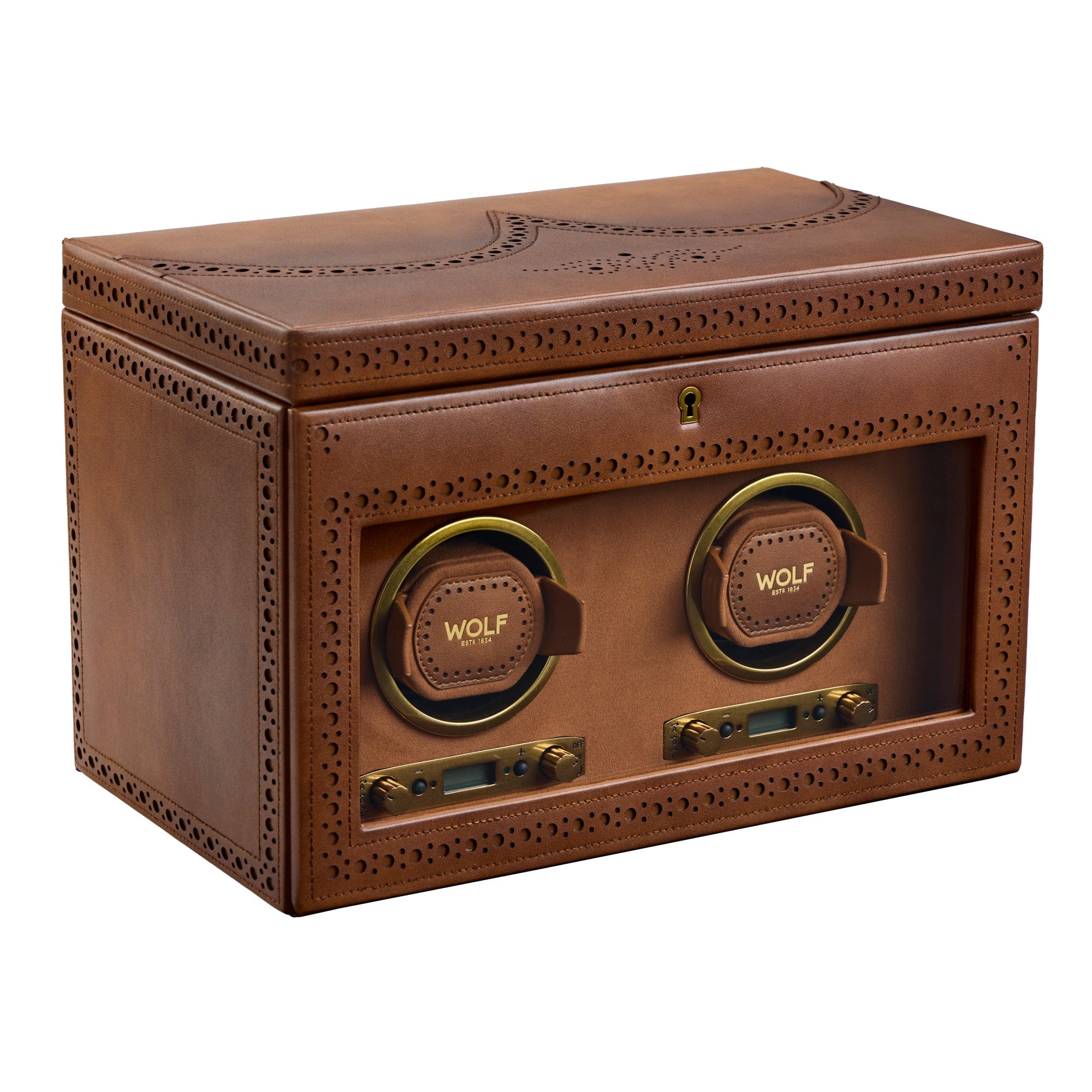 WOLF Brogue Double Watch Winder With Storage | Wallace Bishop