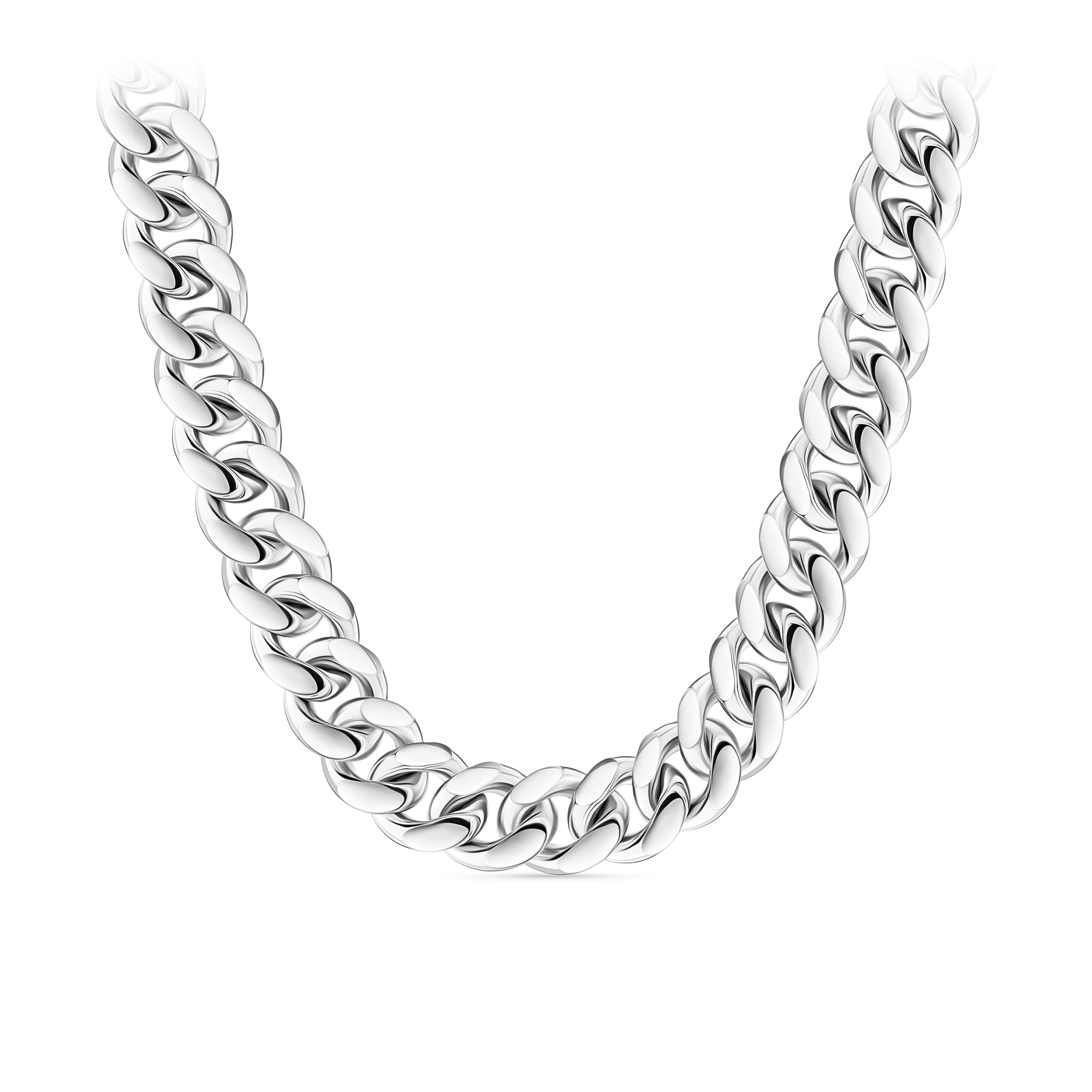 55cm Solid Miami Link Chain in Sterling Silver