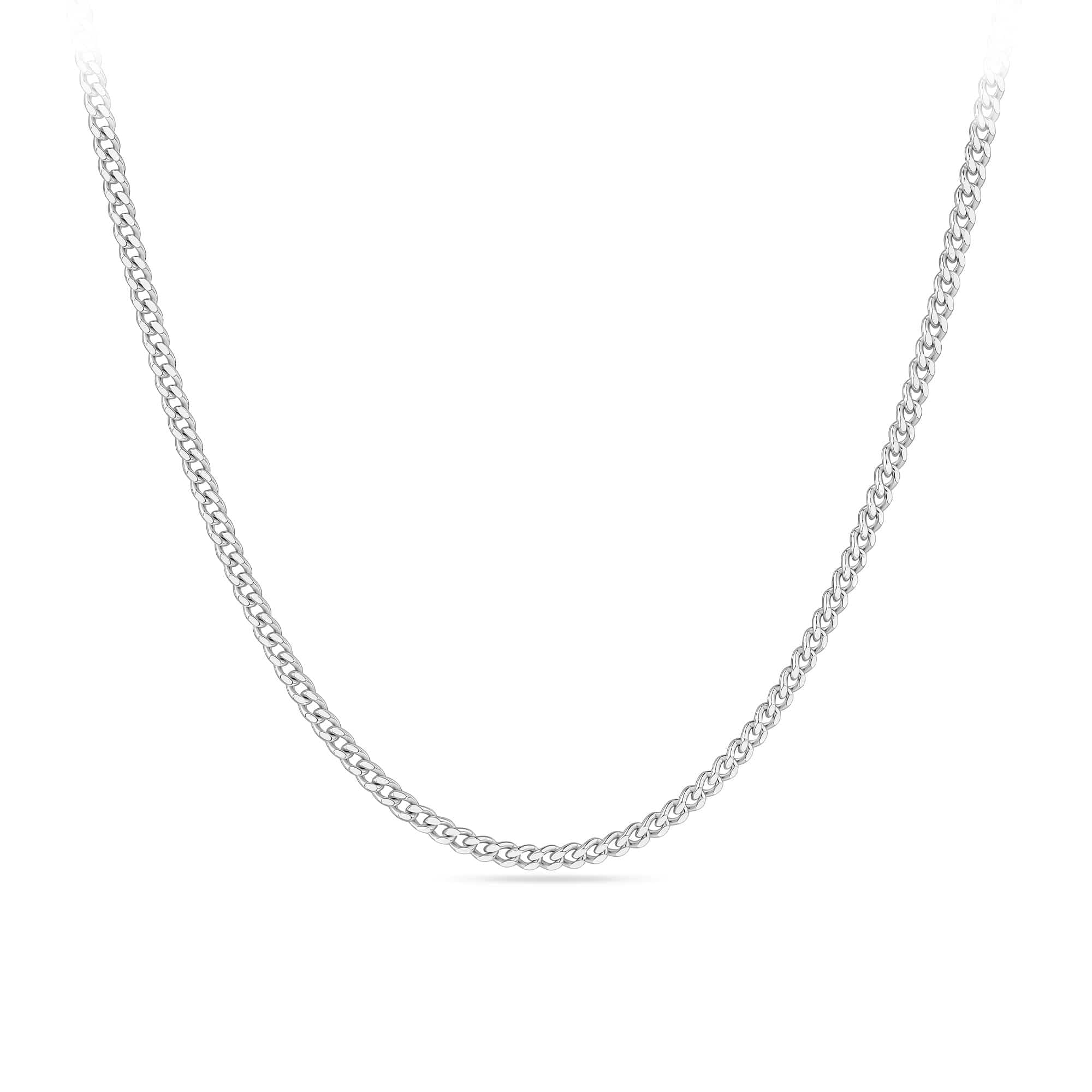 55cm Diamond Cut Curb Chain in Sterling Silver