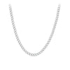 Solid Curb Link Chain in Sterling Silver Rhodium Plate
