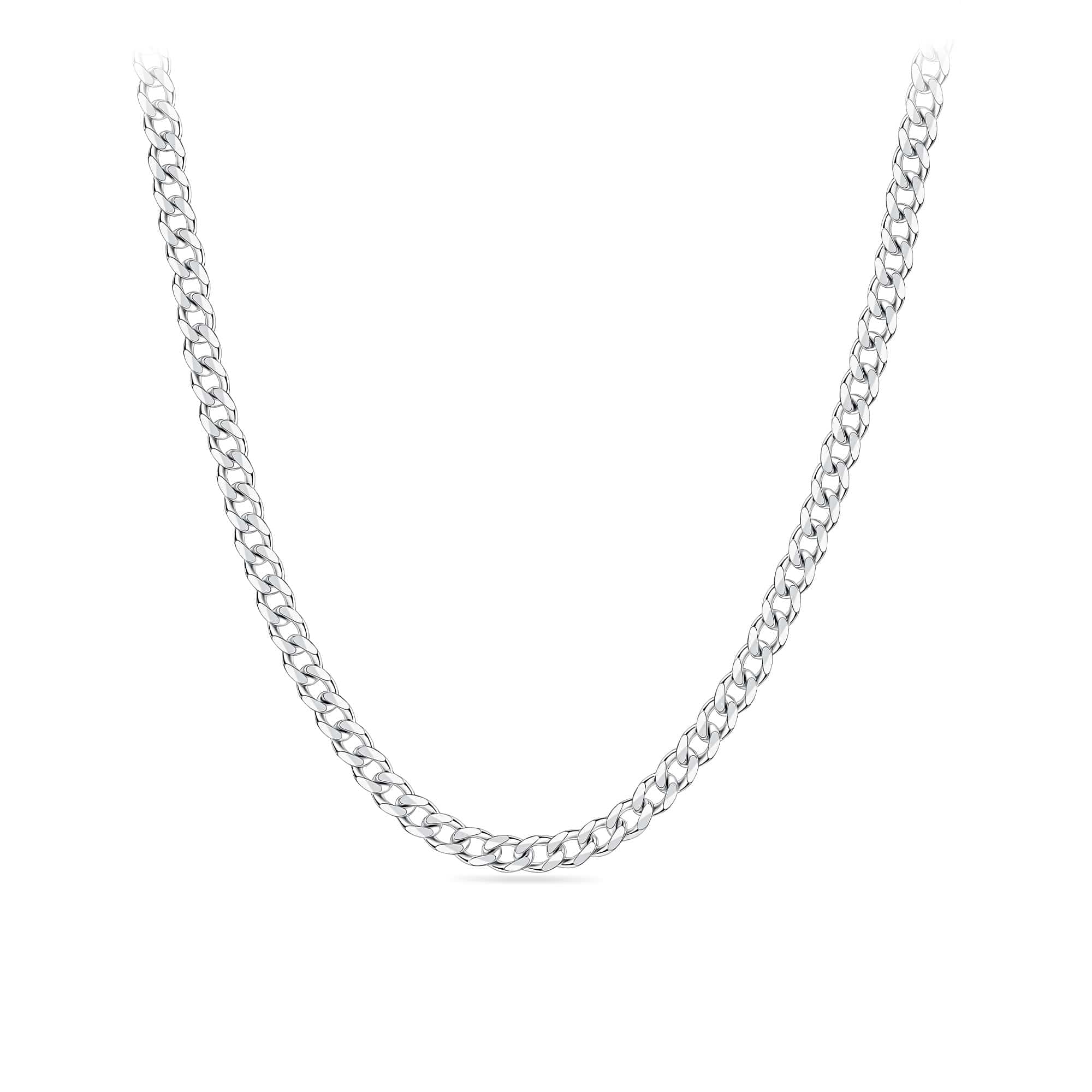 55cm Solid Curb Link Chain in Sterling Silver