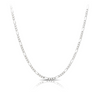 Solid Figaro Chain in Sterling Silver Rhodium Plate