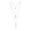 50cm Triple Strand Charm Necklace in Sterling Silver