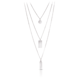 50cm Triple Strand Charm Necklace in Sterling Silver