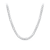 Solid Figaro Link Chain in Sterling Silver Rhodium Plate