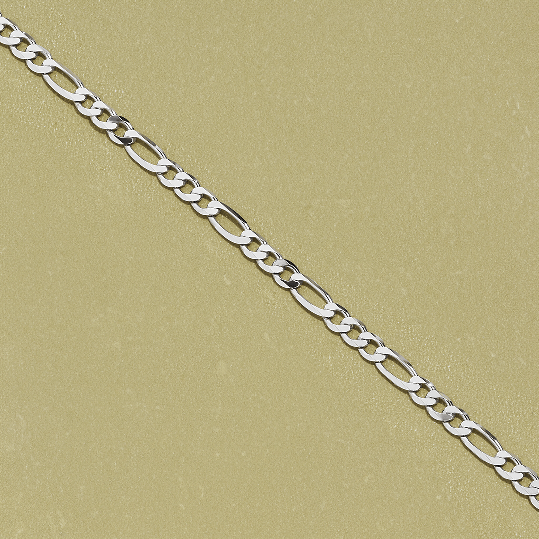 55cm Solid Figaro Link Chain in Sterling Silver