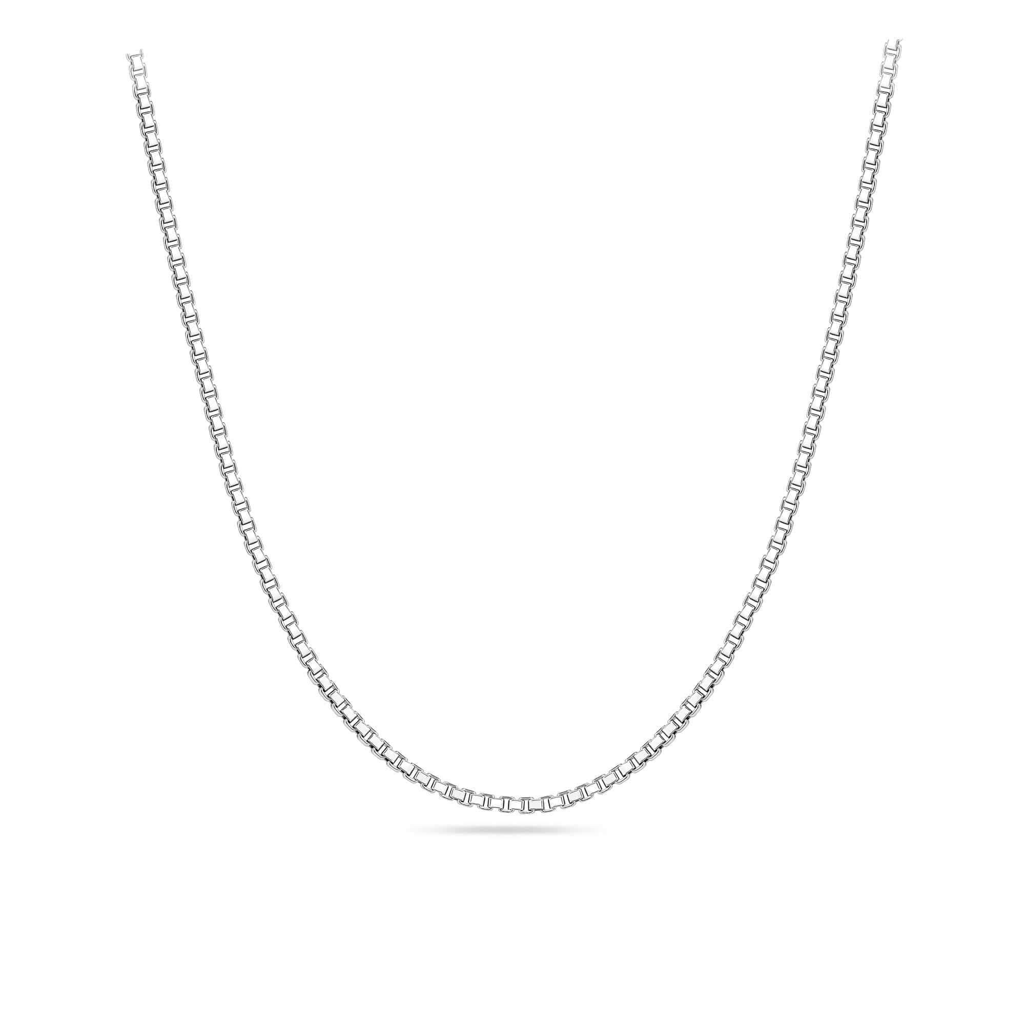 60cm Box Chain with Slider in Sterling Silver