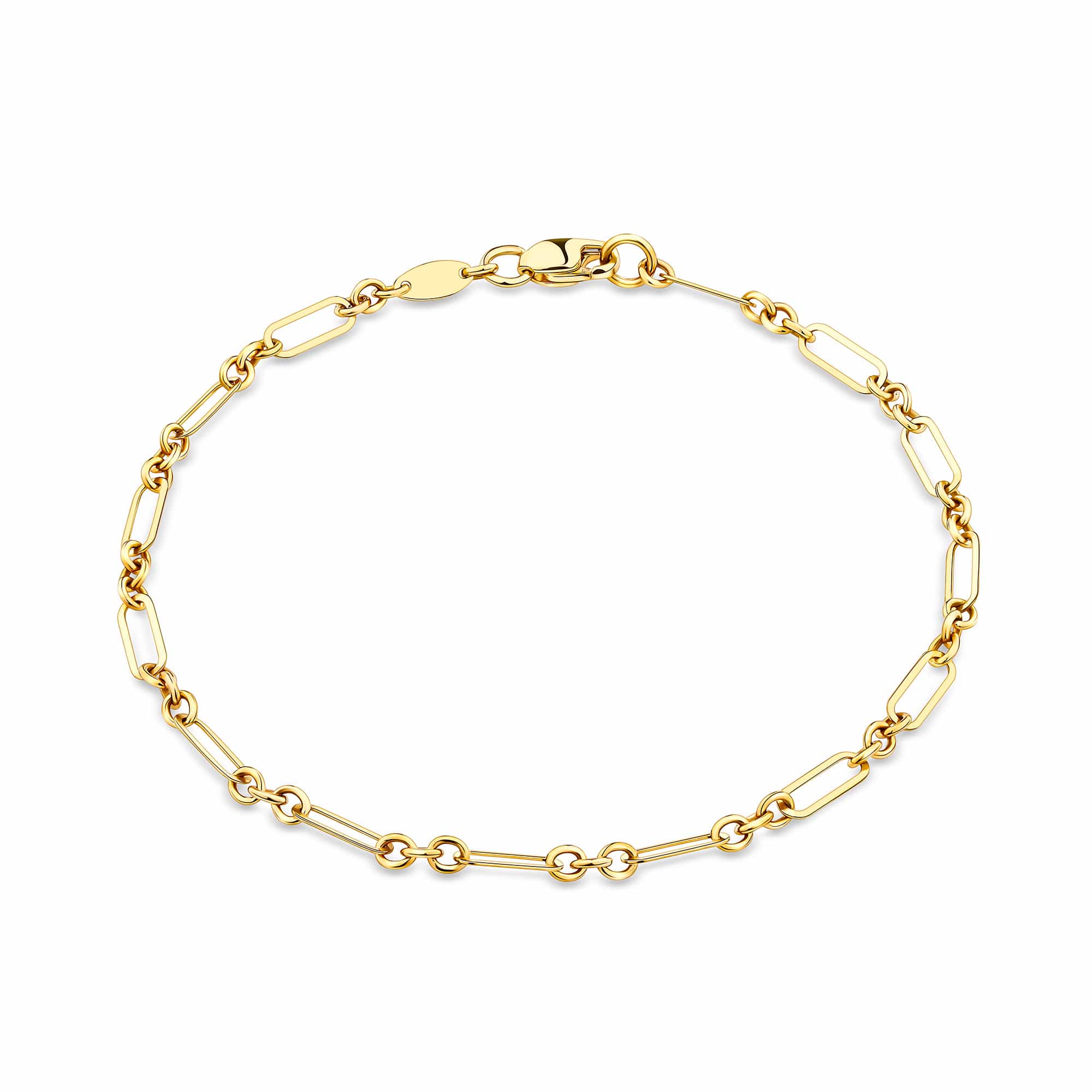 Figaro Bracelet in 9ct Yellow Gold