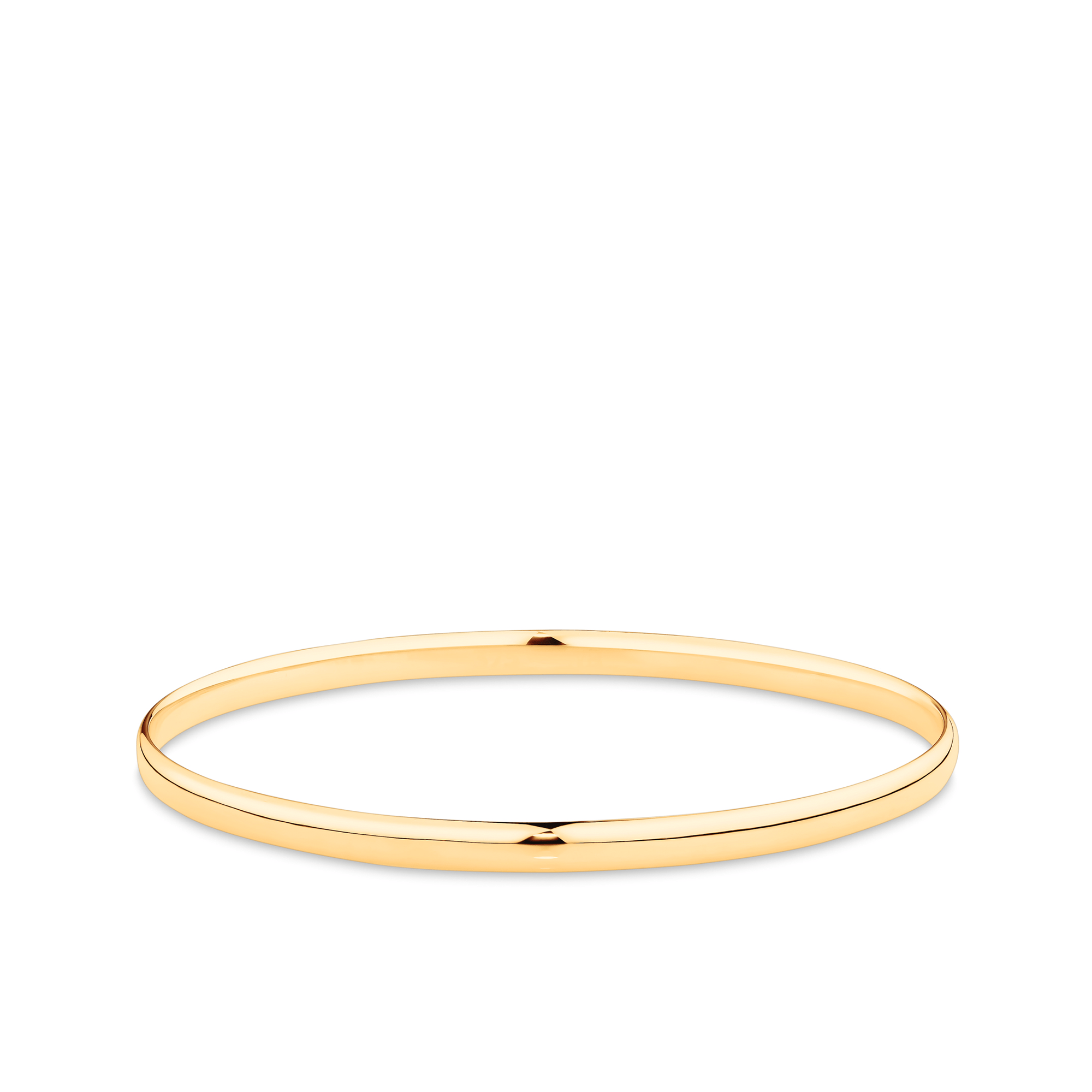 Solid Oval Bangle in 9ct Yellow Gold