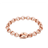 Embossed Round Solid Link Bracelet in 9ct Rose Gold