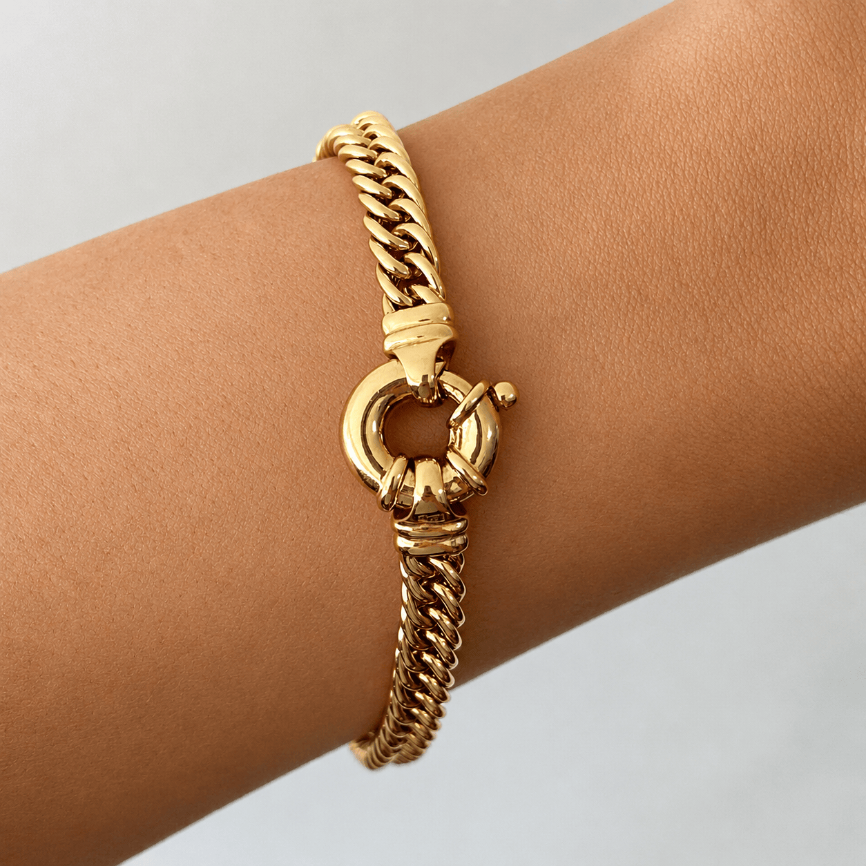 Solid Double Curb Bracelet in 9ct Yellow Gold