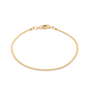 A 9ct yellow gold serpentine chain bracelet shown front on, featuring smooth, flattened links in a classic sleek design. Adjustable from 17cm to 19cm in length, styled for everyday wear.