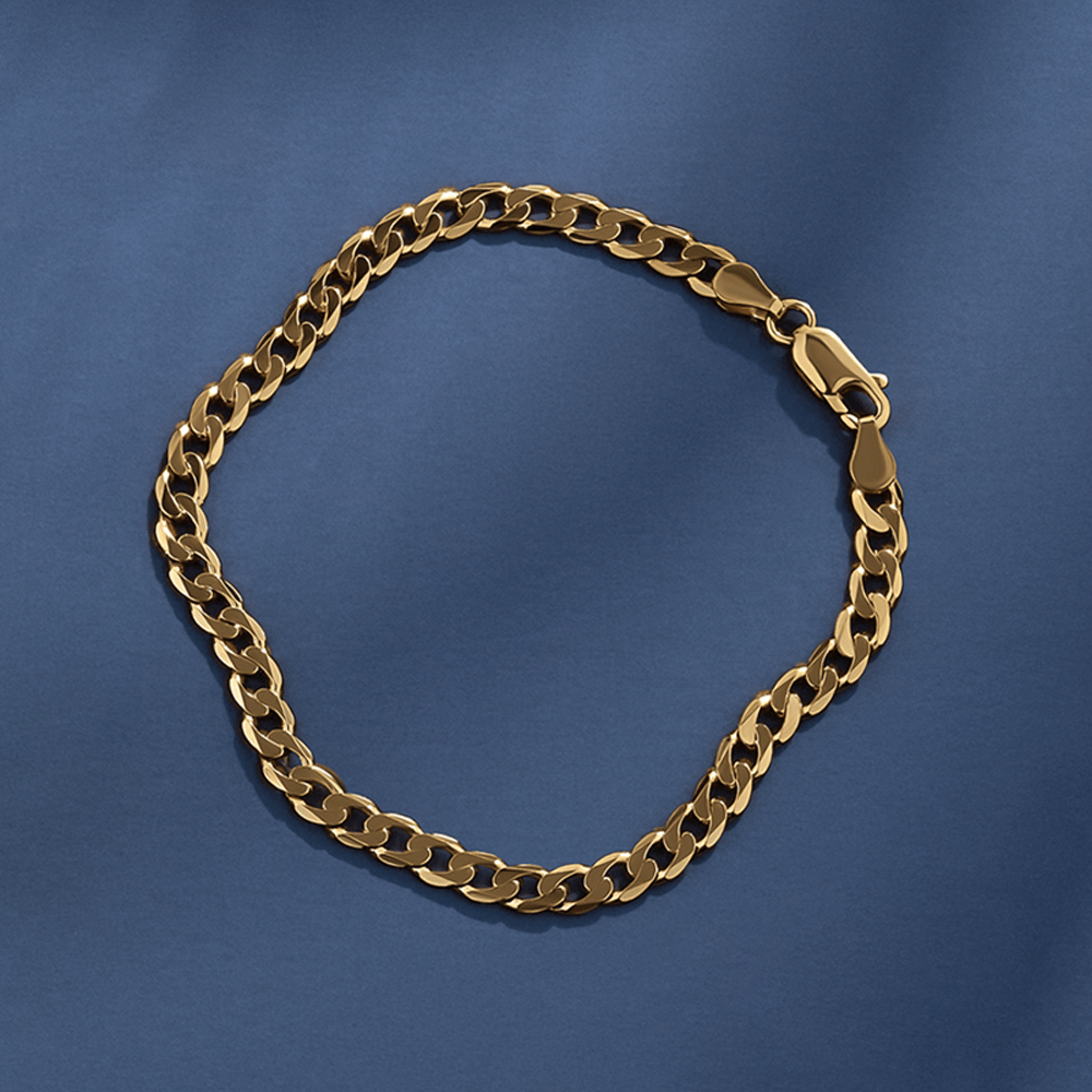 Solid Curb Link Bracelet in 9ct Yellow Gold