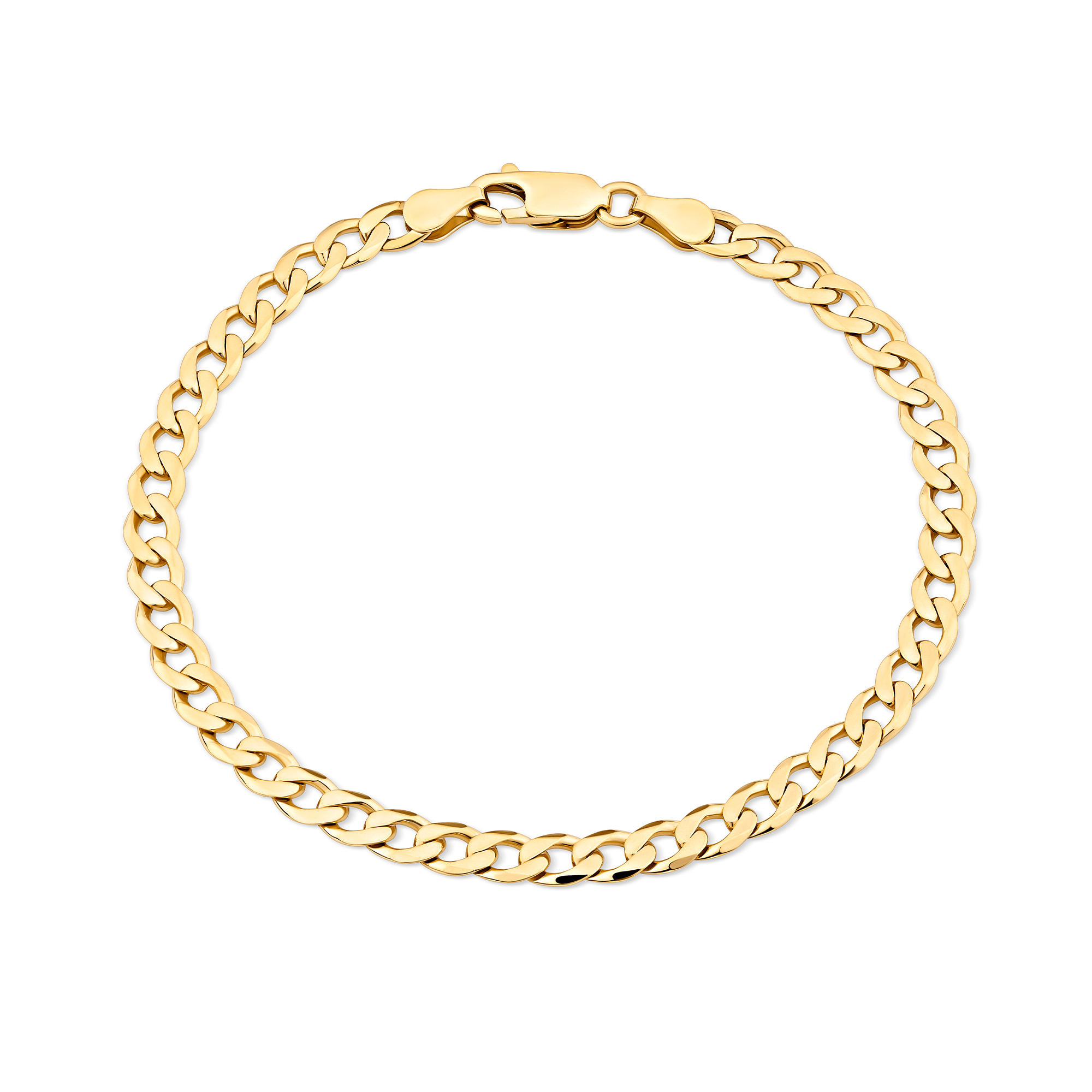 Solid Curb Link Bracelet in 9ct Yellow Gold