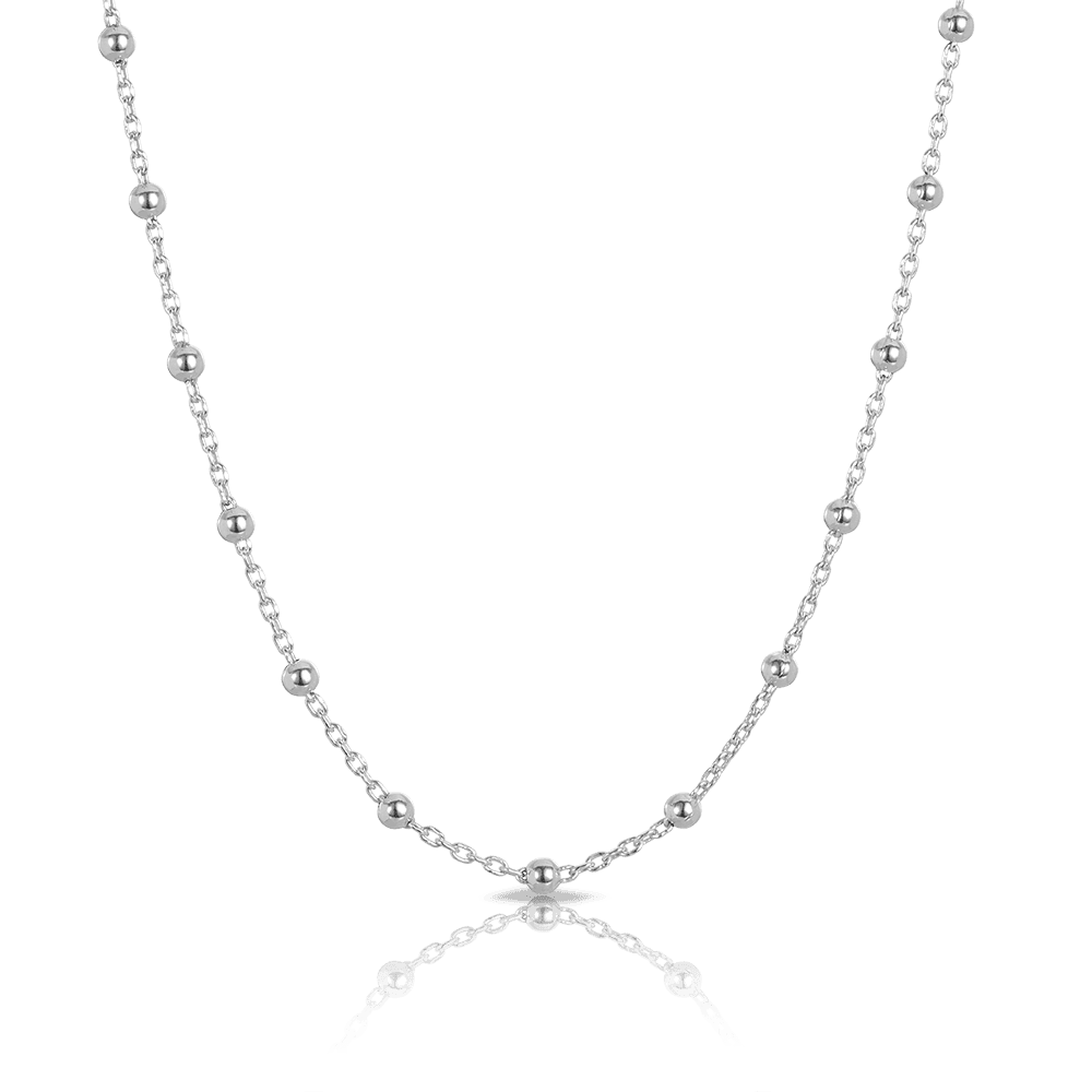 45cm Bead Necklace in Sterling Silver