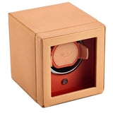 WOLF Cub Seltzer Single Watch Winder with Cover Peach/Orange