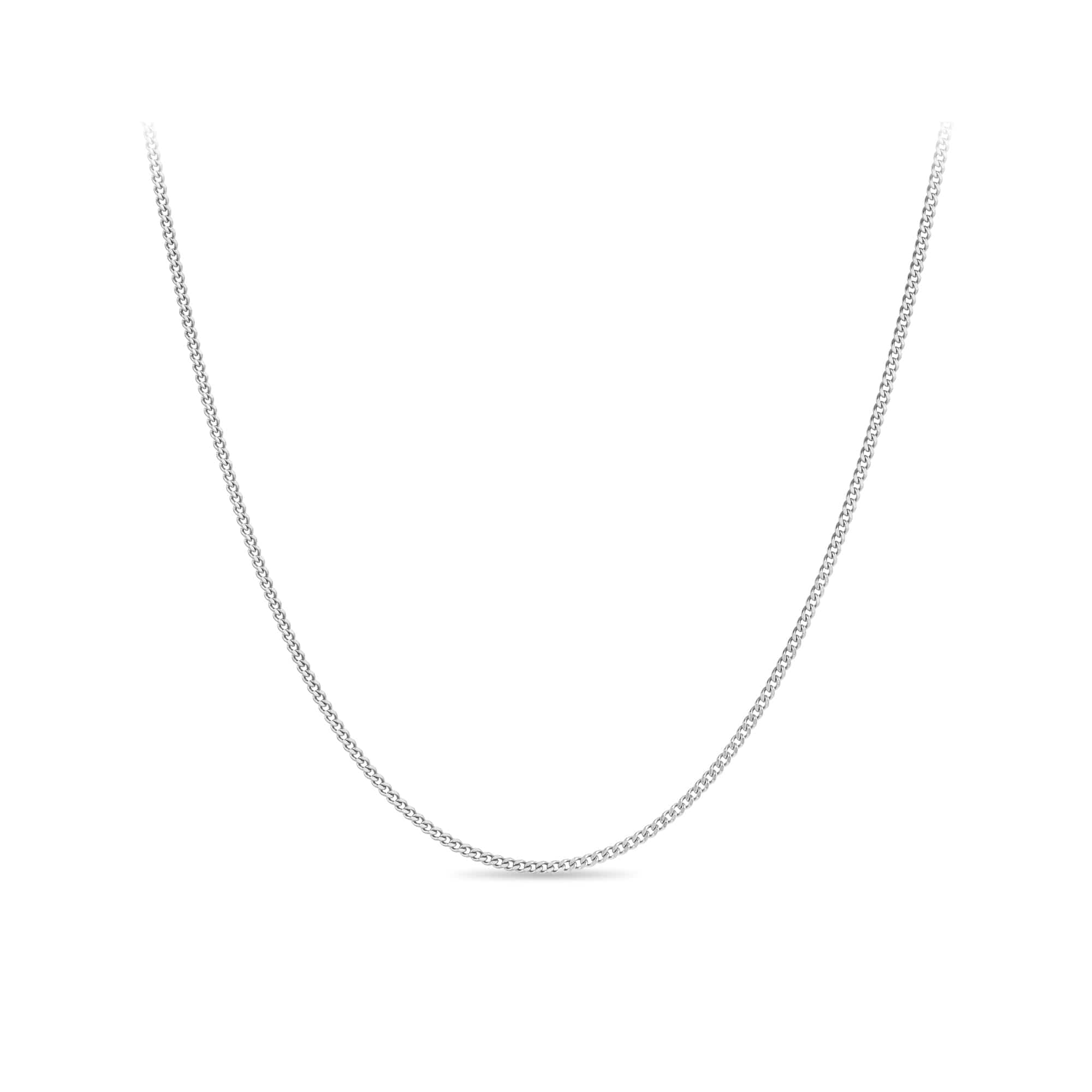 45cm Curb Link Chain in 9ct White Gold