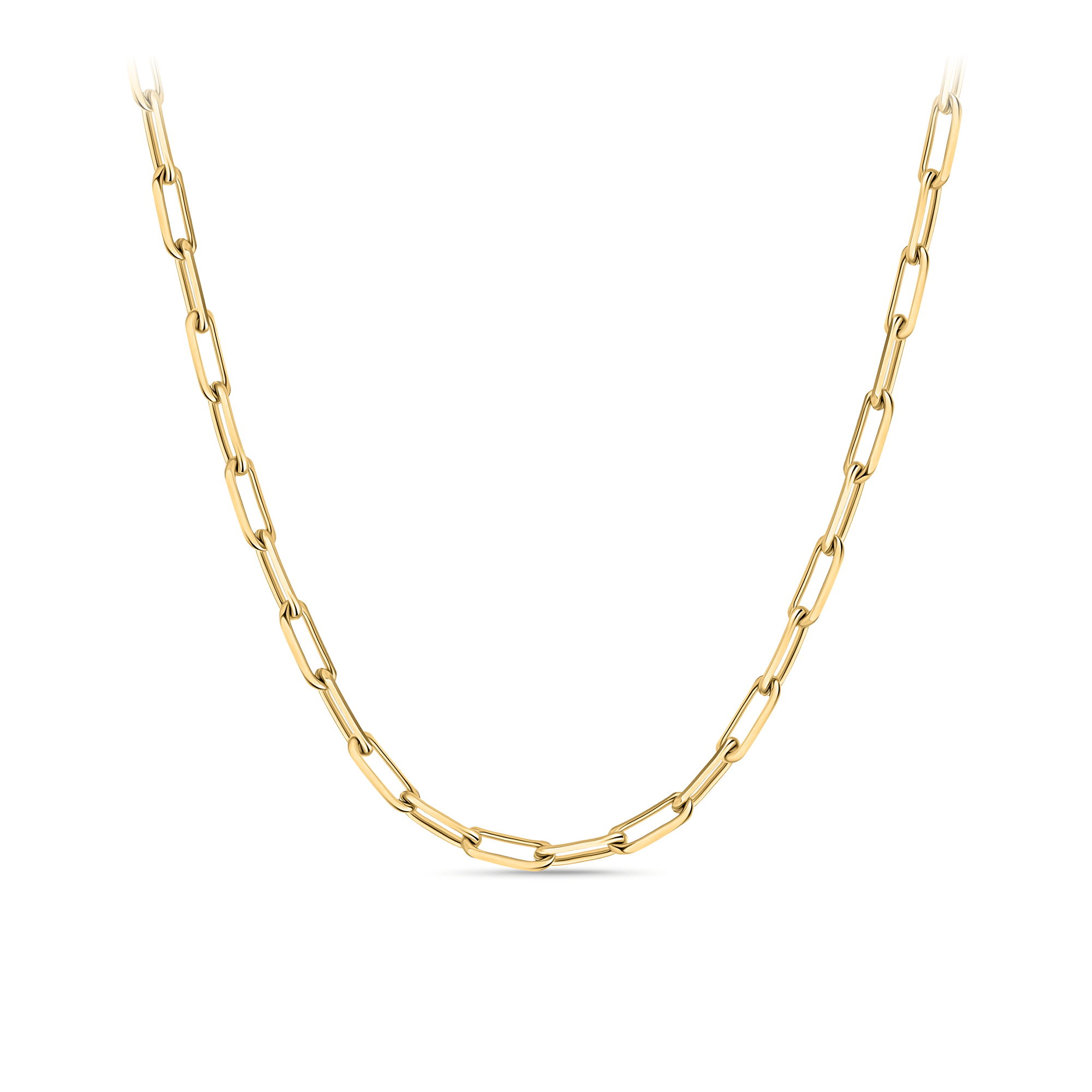 45cm Solid Paperclip Chain in 9ct Yellow Gold