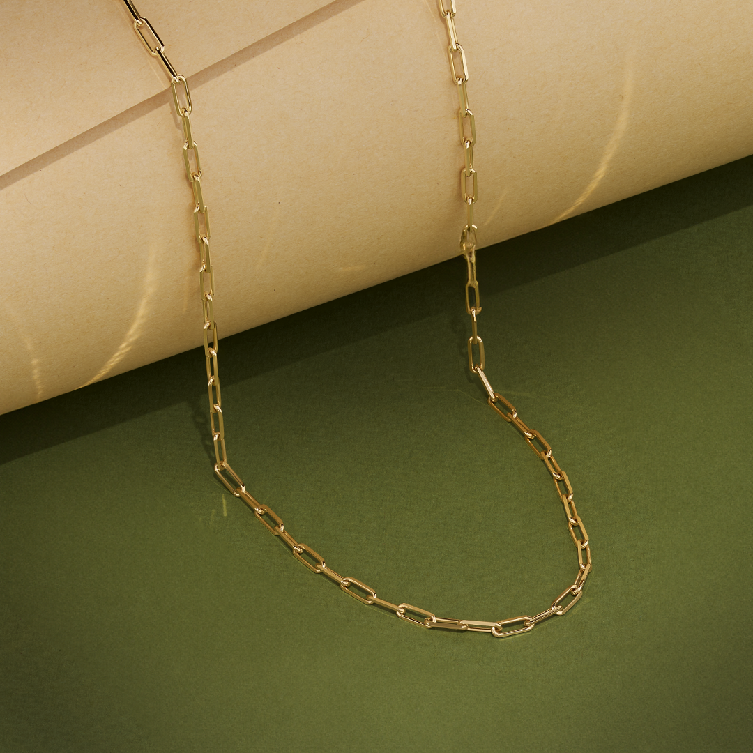 Paperclip Chain in 9ct Yellow Gold