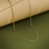 45cm Solid Paperclip Chain in 9ct Yellow Gold