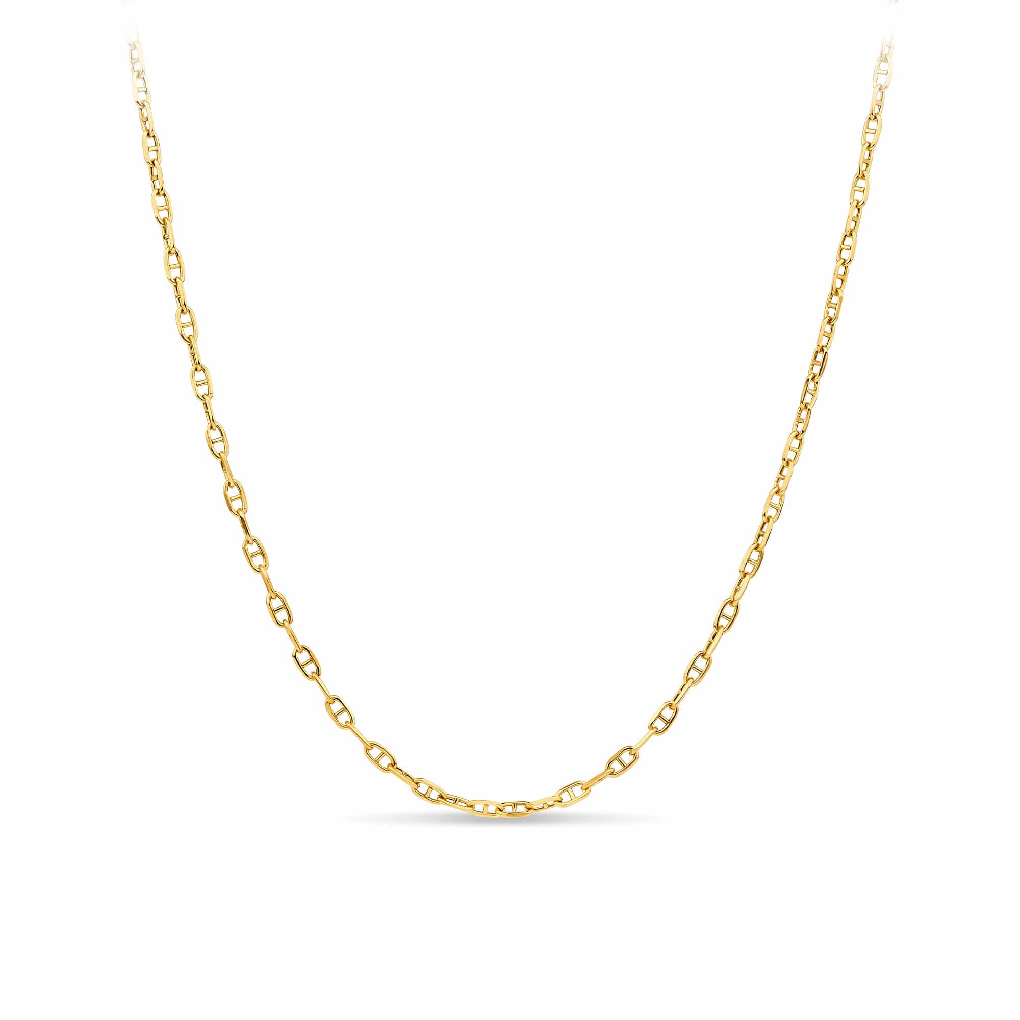 45cm Solid Anchor Chain Necklace in 9ct Yellow Gold