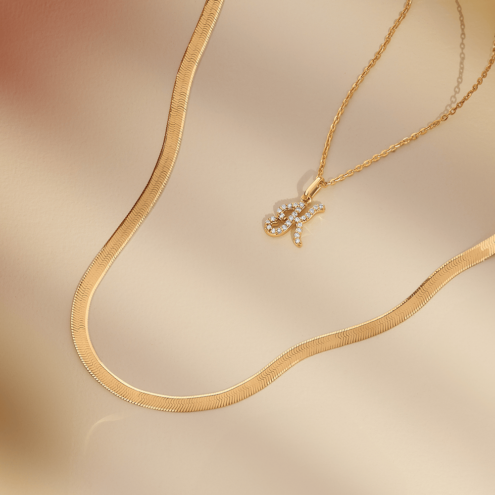 50cm Herringbone Chain in 9ct Yellow Gold
