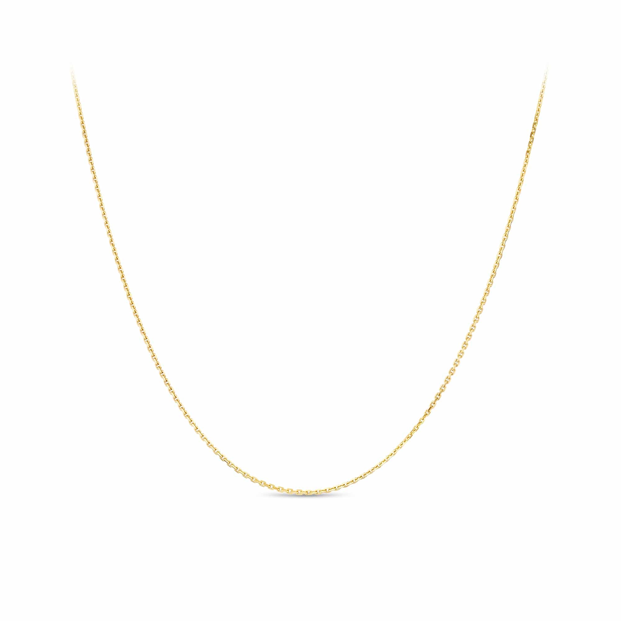 45cm Solid Diamond Cut Cable Chain in 9ct Yellow Gold