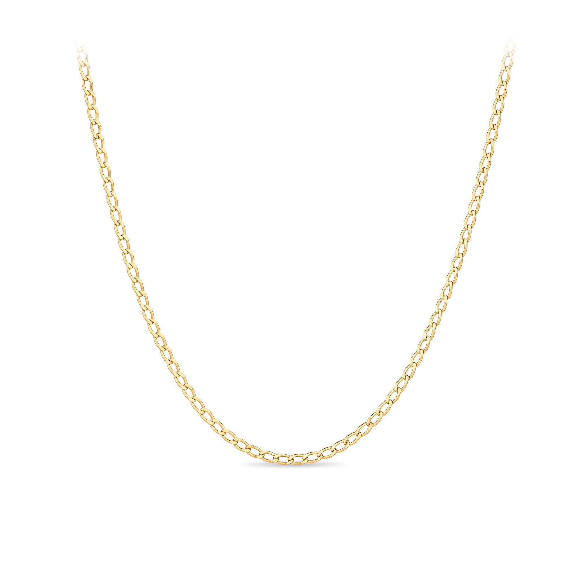 50cm Long Curb Link Chain in 9ct Yellow Gold