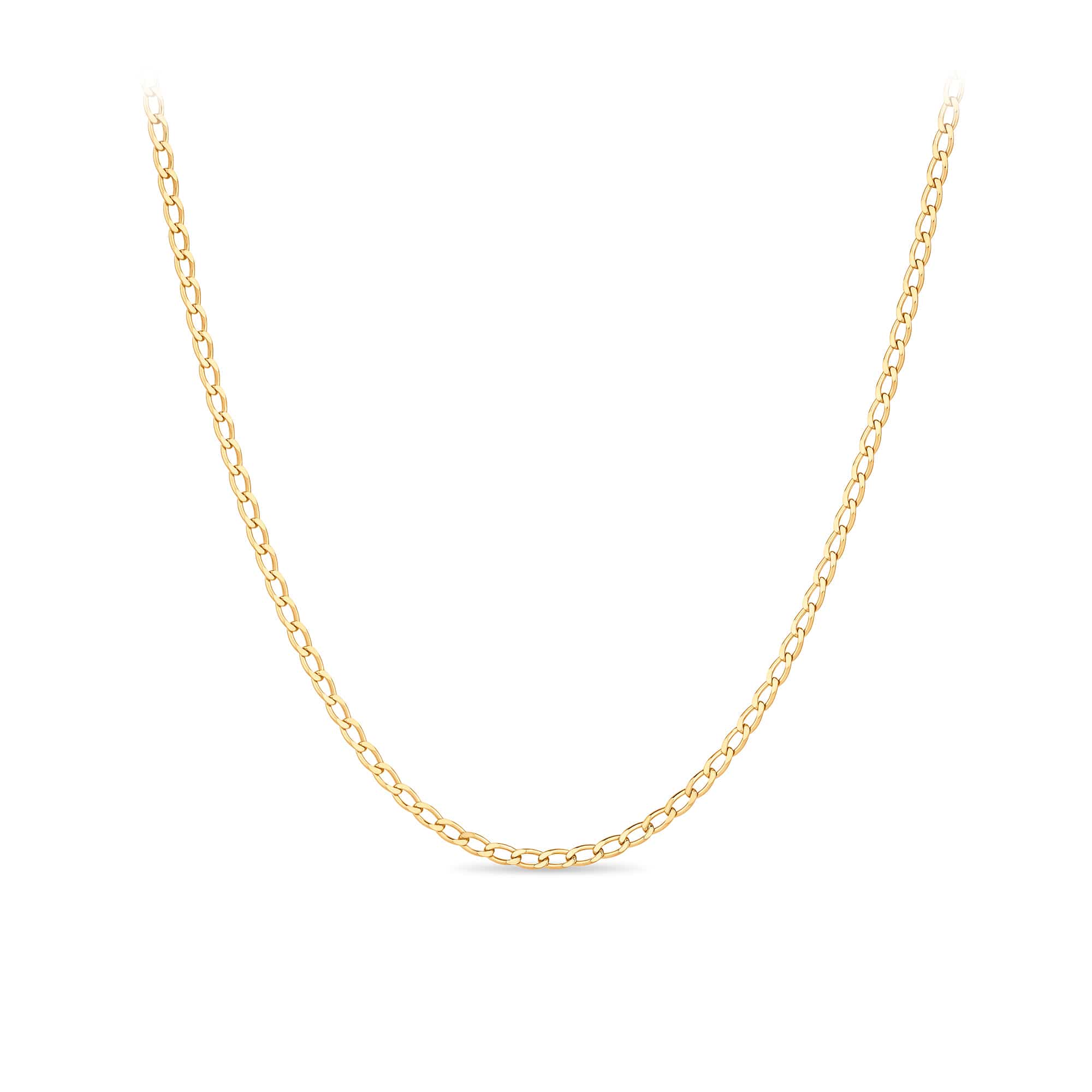 50cm Long Curb Link Chain in 9ct Yellow Gold