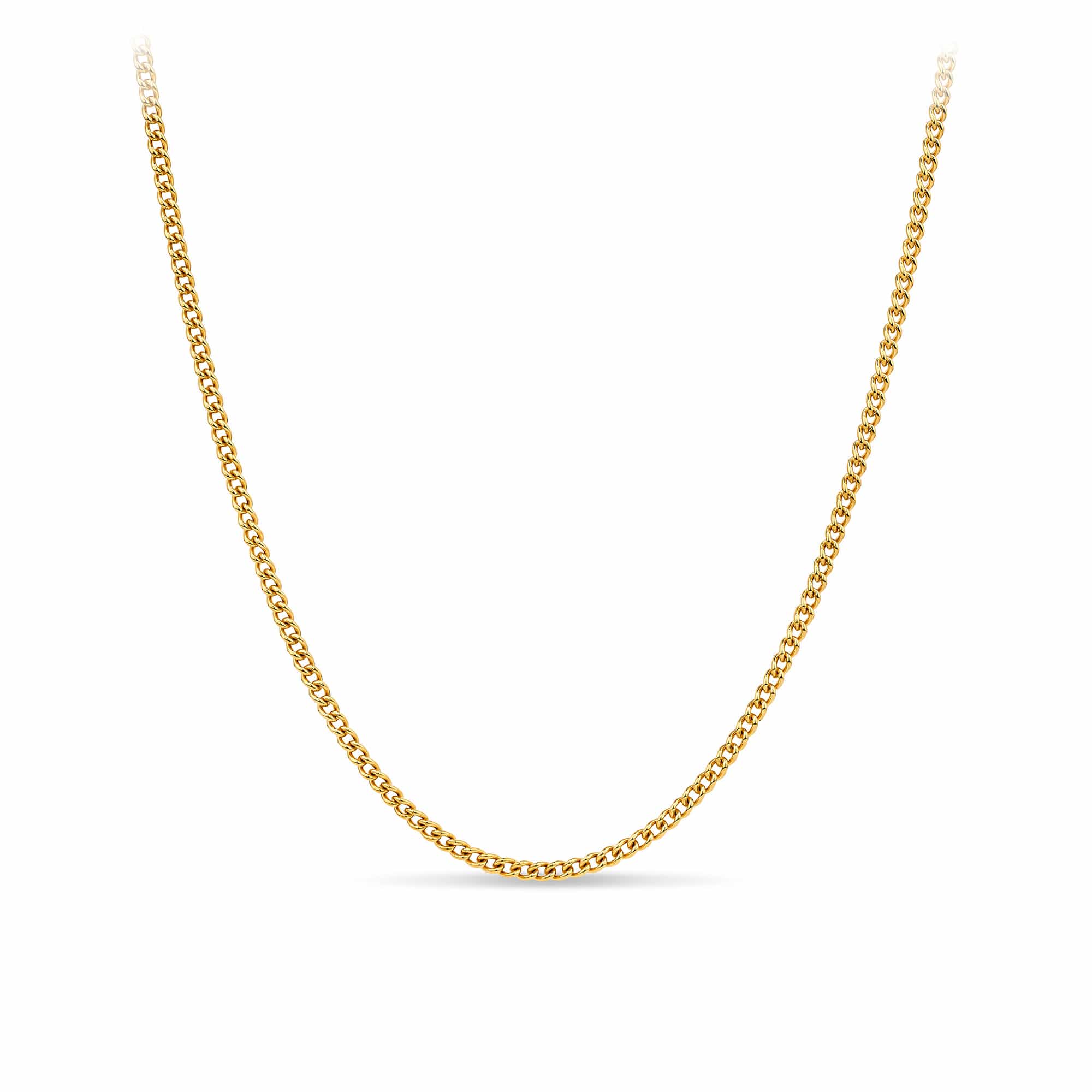 50cm Solid Curb Link Chain in 9ct Yellow Gold
