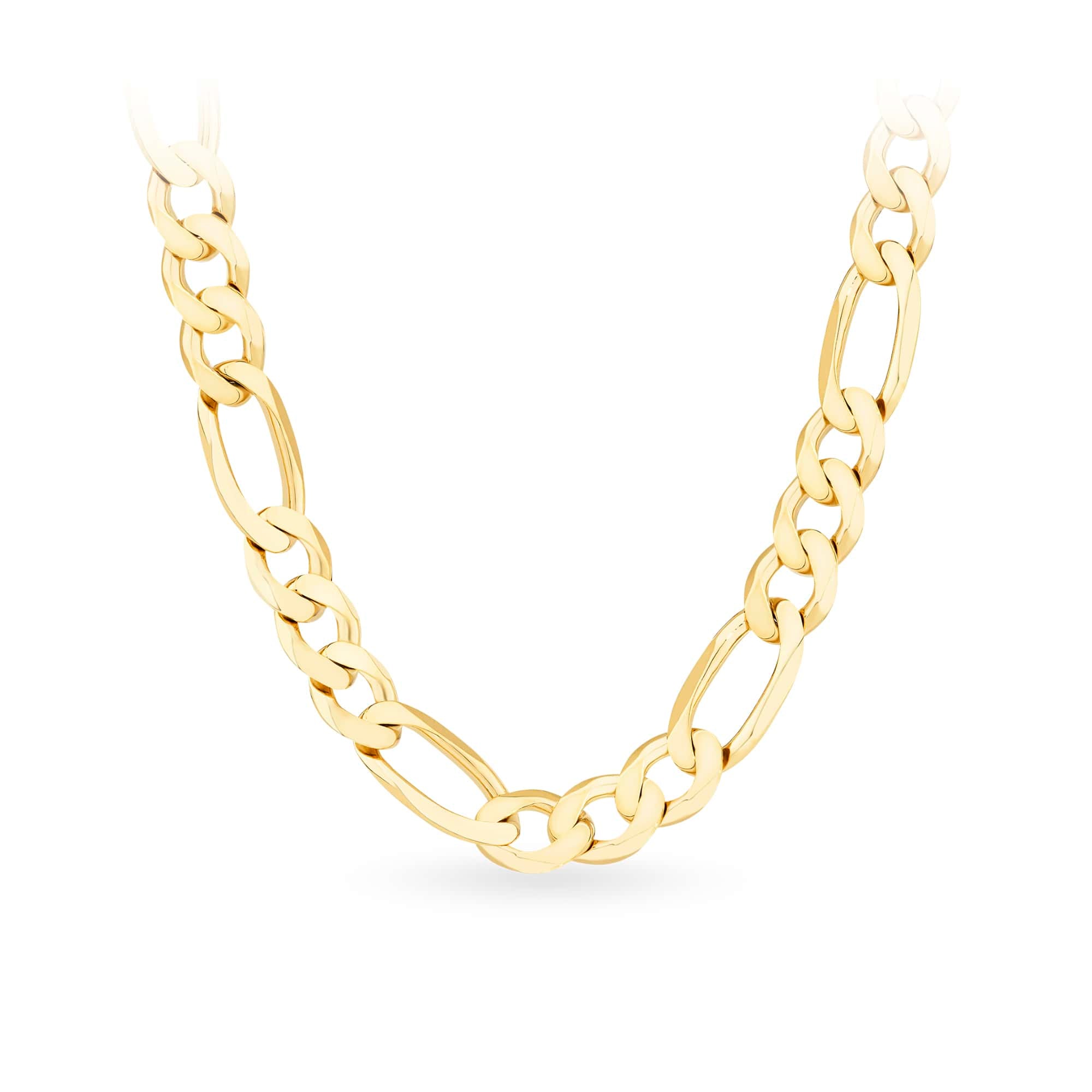 55cm Figaro Chain in 9ct Yellow Gold