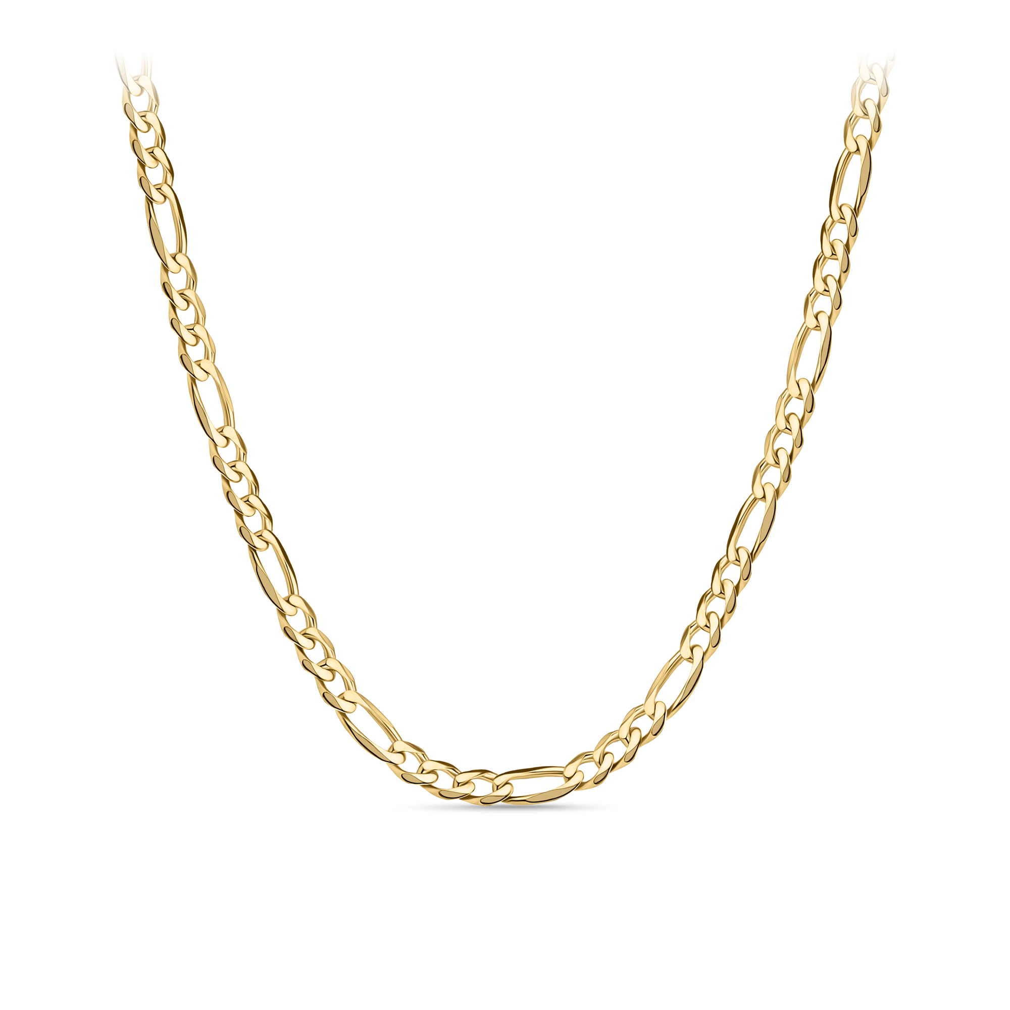 60cm Solid Figaro Link Chain in 9ct Yellow Gold