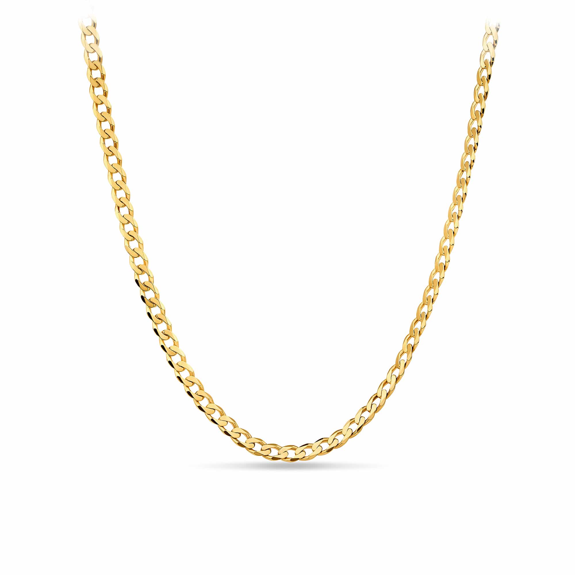 45cm Solid Curb Link Chain in 9ct Yellow Gold
