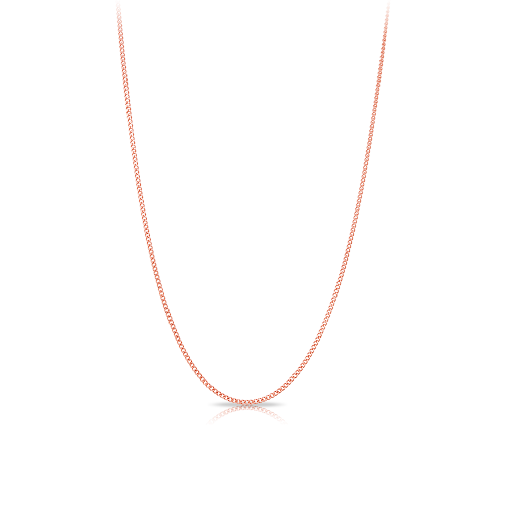 Diamond Cut Curb Link 45cm Chain in 9ct Rose Gold